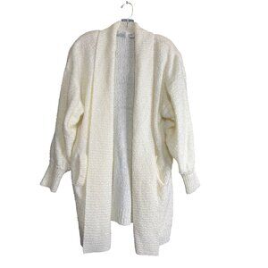 Vintage Winter White Long Open Cardigan